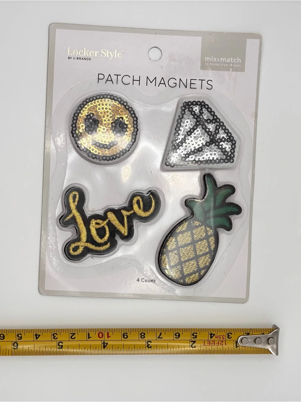 Locker Style Patch Magnet Set - Gold, Black & Green